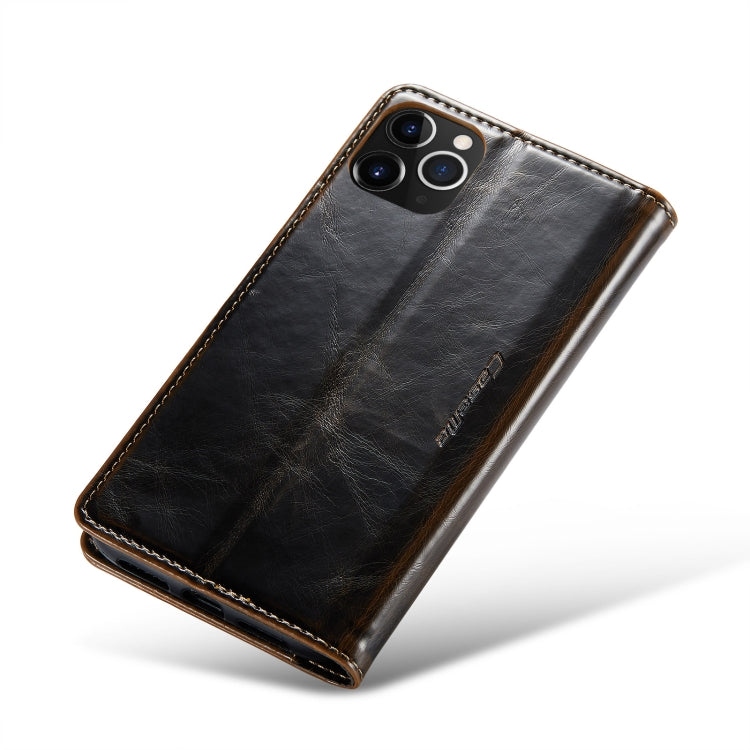 For iPhone 11 Pro Max CaseMe 003 Crazy Horse Texture Leather Phone Case(Coffee) - iPhone 11 Pro Max Cases by CaseMe | Online Shopping South Africa | PMC Jewellery | Buy Now Pay Later Mobicred