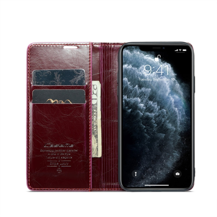 For iPhone 11 Pro Max CaseMe 003 Crazy Horse Texture Leather Phone Case(Red) - iPhone 11 Pro Max Cases by CaseMe | Online Shopping South Africa | PMC Jewellery | Buy Now Pay Later Mobicred