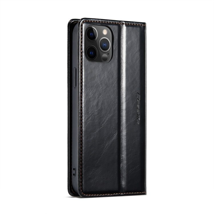 For iPhone 12 Pro CaseMe 003 Crazy Horse Texture Leather Phone Case(Black) - iPhone 12 / 12 Pro Cases by CaseMe | Online Shopping South Africa | PMC Jewellery | Buy Now Pay Later Mobicred