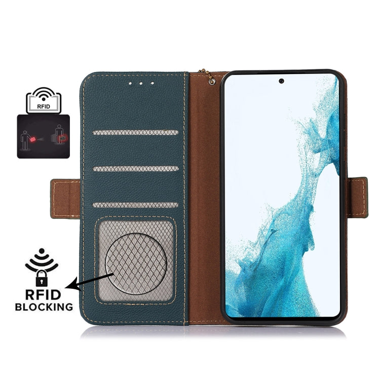 For Nokia X30 5G Side-Magnetic TJ Genuine Leather RFID Phone Case(Green) - Nokia Cases by PMC TechLife | Online Shopping South Africa | PMC TechLife | Buy Now Pay Later Mobicred