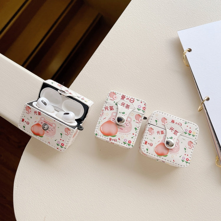 For AirPods Pro 2 PU Leather Wireless Earphone Case(Peach) - For AirPods Pro 2 by PMC Jewellery | Online Shopping South Africa | PMC Jewellery | Buy Now Pay Later Mobicred