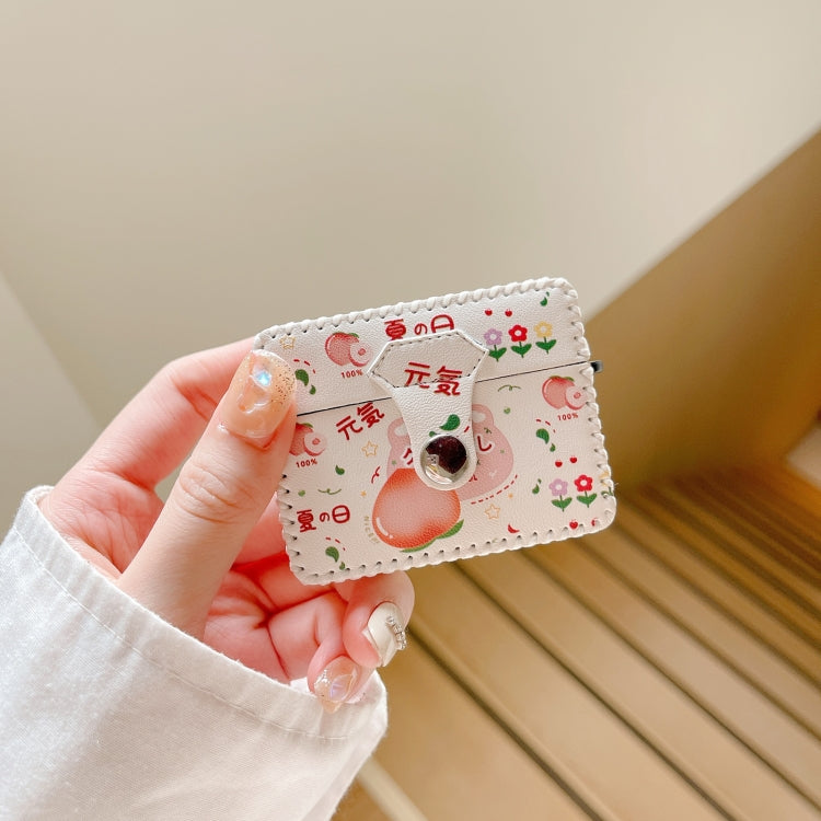 For AirPods Pro 2 PU Leather Wireless Earphone Case(Peach) - For AirPods Pro 2 by PMC Jewellery | Online Shopping South Africa | PMC Jewellery | Buy Now Pay Later Mobicred