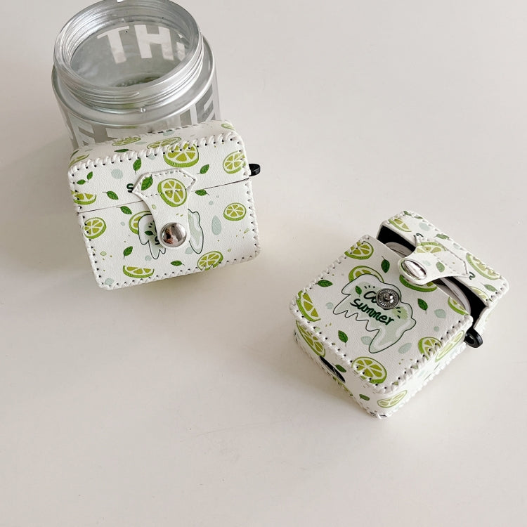 For AirPods Pro 2 PU Leather Wireless Earphone Case(Lemon) - For AirPods Pro 2 by PMC Jewellery | Online Shopping South Africa | PMC Jewellery | Buy Now Pay Later Mobicred