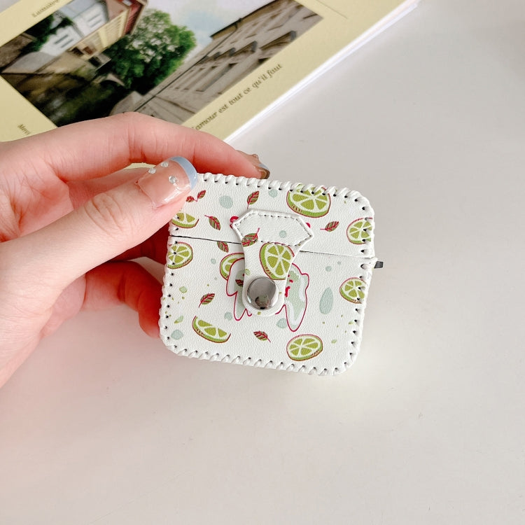 For AirPods 3 PU Leather Wireless Earphone Case(Lemon) - For AirPods 3 by PMC Jewellery | Online Shopping South Africa | PMC Jewellery | Buy Now Pay Later Mobicred