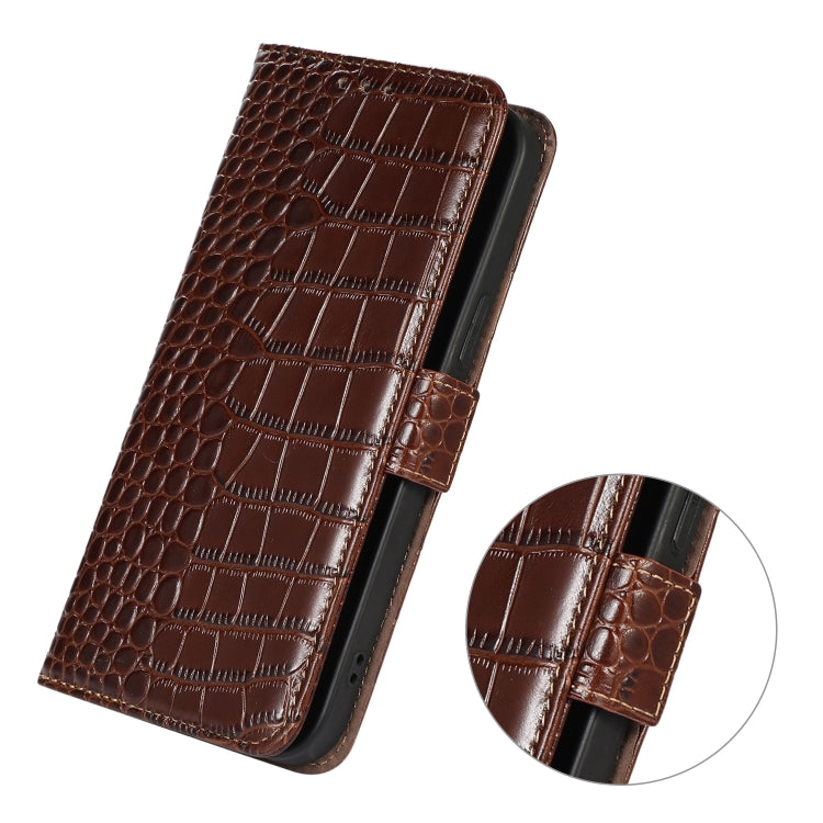 For Honor 80 Crocodile Top Layer Cowhide Leather Phone Case(Brown) - Honor Cases by PMC TechLife | Online Shopping South Africa | PMC TechLife | Buy Now Pay Later Mobicred