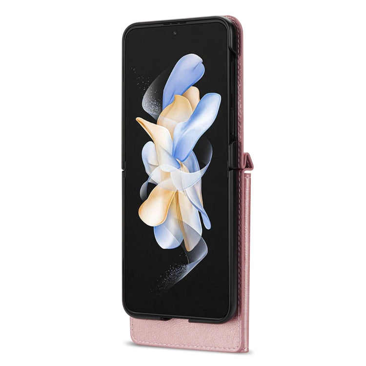 For Samsung Galaxy Z Flip4 N.BEKUS Side Zipper Folding Phone Leather Case(Pink) - Galaxy Z Flip4 5G Cases by N.BEKUS | Online Shopping South Africa | PMC Jewellery