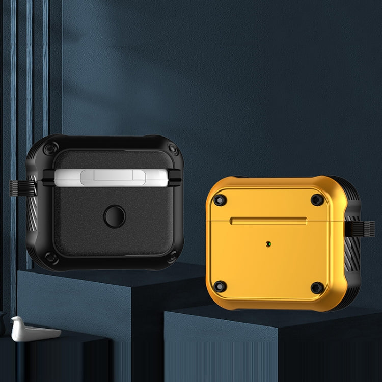 For  AirPods 3 Wing TPU + PC Shockproof Earphone Protective Case(Black Yellow) - For AirPods 3 by PMC Jewellery | Online Shopping South Africa | PMC Jewellery | Buy Now Pay Later Mobicred