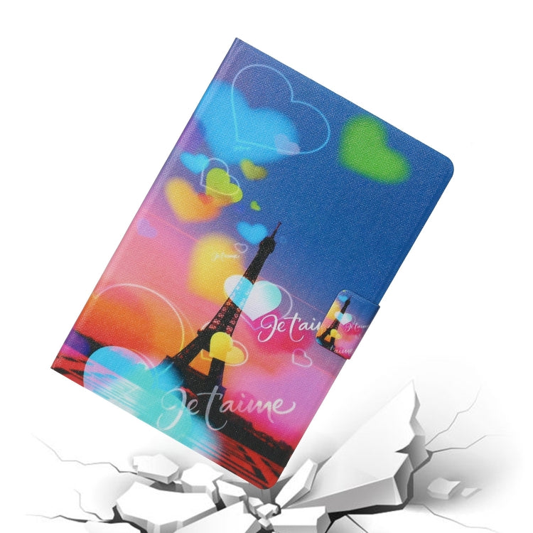 For 10 inch Tablet PC Universal Coloured Drawing Pattern Horizontal Flip Leather Case with Holder & Card Slot(Romantic Tower) - 10 - 11 inch by PMC TechLife | Online Shopping South Africa | PMC TechLife | Buy Now Pay Later Mobicred