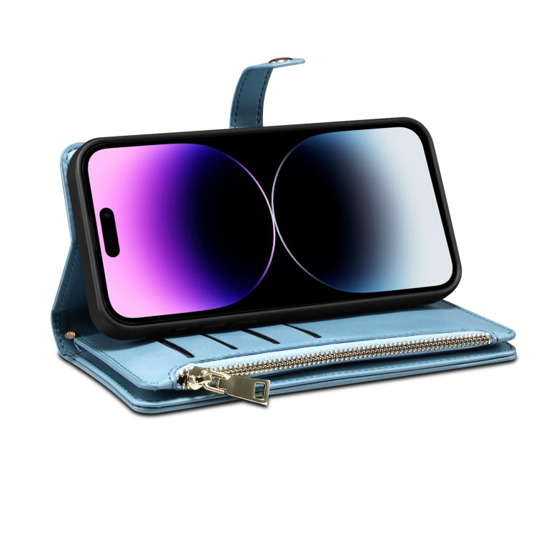 For Google Pixel 7 5G ESEBLE Star Series Lanyard Zipper Wallet RFID Leather Case(Blue) - Google Cases by ESEBLE | Online Shopping South Africa | PMC TechLife | Buy Now Pay Later Mobicred
