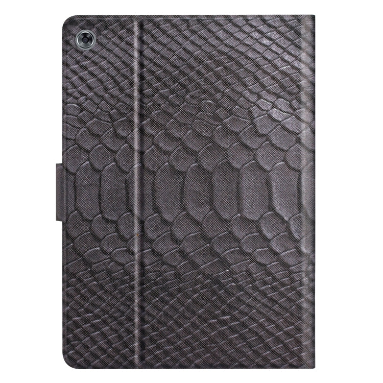For Huawei MediaPad M5 lite 10.1 Solid Color Crocodile Texture Leather Smart Tablet Case(Black) - Huawei by PMC TechLife | Online Shopping South Africa | PMC TechLife | Buy Now Pay Later Mobicred