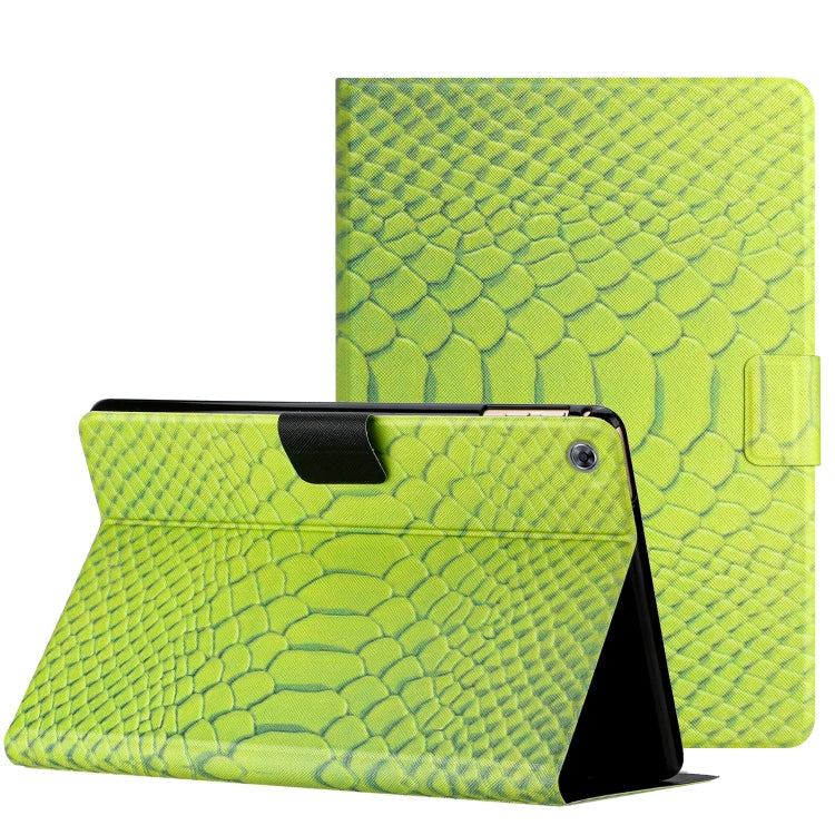 For Huawei MatePad T 10s Solid Color Crocodile Texture Leather Tablet Case(Green) - Huawei by PMC TechLife | Online Shopping South Africa | PMC TechLife | Buy Now Pay Later Mobicred