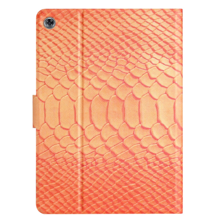 For Huawei MatePad T 10s Solid Color Crocodile Texture Leather Tablet Case(Orange) - Huawei by PMC TechLife | Online Shopping South Africa | PMC TechLife | Buy Now Pay Later Mobicred