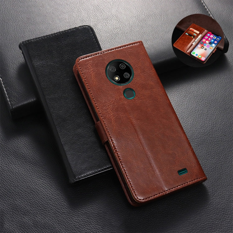 For Oukitel C19 Pro idewei Crazy Horse Texture Leather Phone Case(Brown) - More Brand by idewei | Online Shopping South Africa | PMC Jewellery | Buy Now Pay Later Mobicred