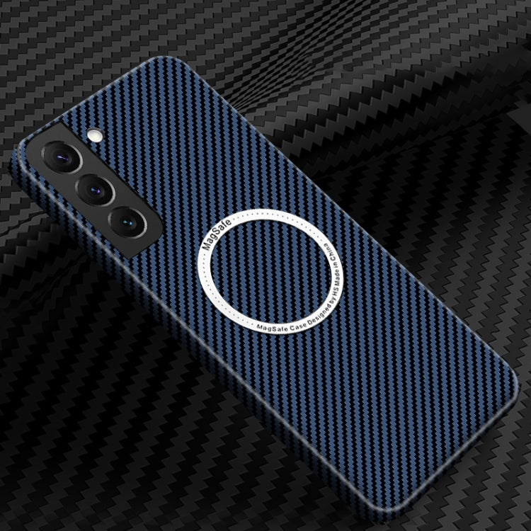 For Samsung Galaxy S23+ 5G Carbon Fiber Texture MagSafe Magnetic Phone Case(Blue) - Galaxy S23+ 5G Cases by PMC Jewellery | Online Shopping South Africa | PMC Jewellery