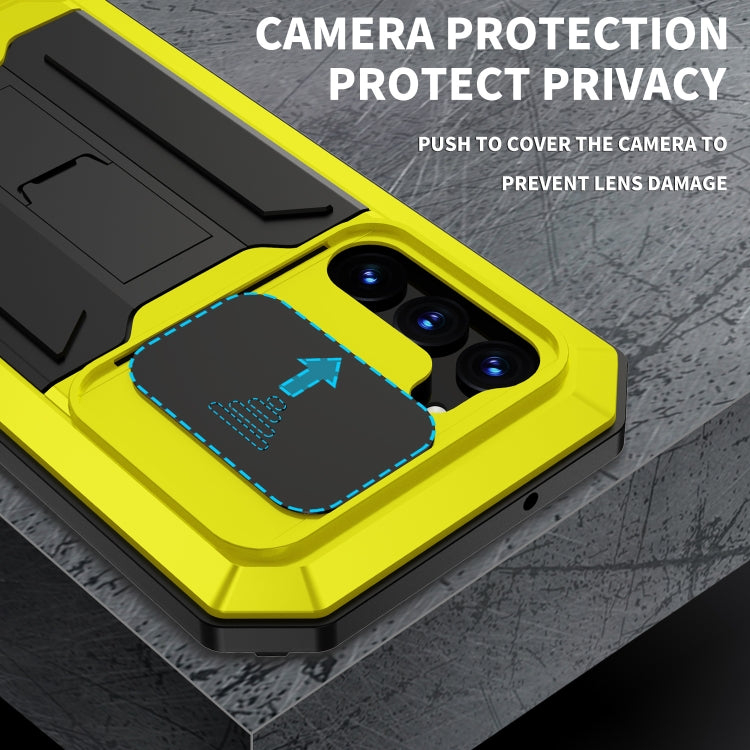 For Samsung Galaxy S23+ 5G R-JUST Sliding Camera Design Life Waterproof Dustproof Shockproof Phone Case(Yellow) - Galaxy S23+ 5G Cases by R-JUST | Online Shopping South Africa | PMC Jewellery