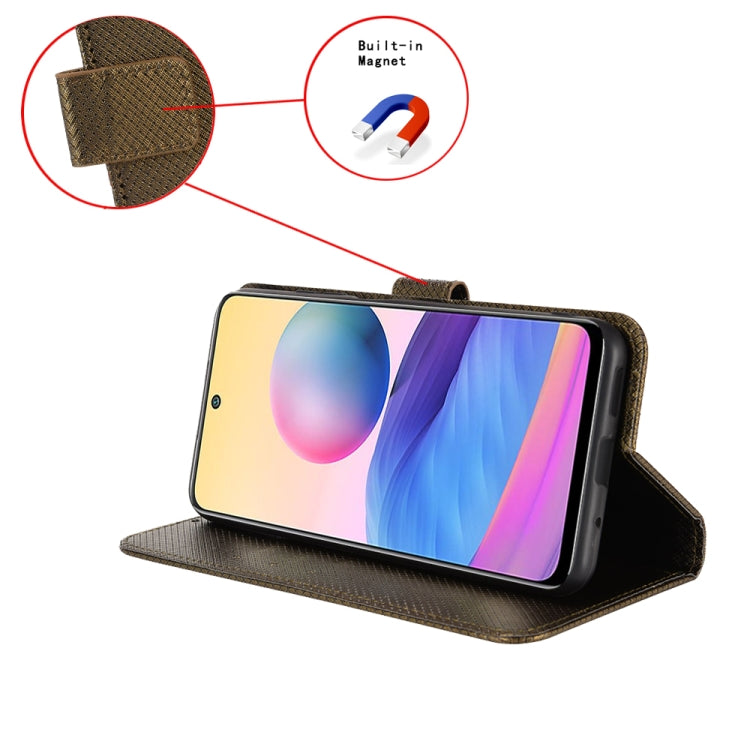 For Blackview BV5200 Diamond Texture Leather Phone Case(Brown) - More Brand by PMC TechLife | Online Shopping South Africa | PMC TechLife | Buy Now Pay Later Mobicred