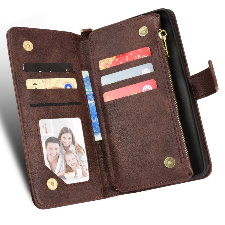 For Doogee S96 Pro Litchi Texture Zipper Leather Phone Case(Brown) - Doogee Cases by PMC TechLife | Online Shopping South Africa | PMC TechLife | Buy Now Pay Later Mobicred