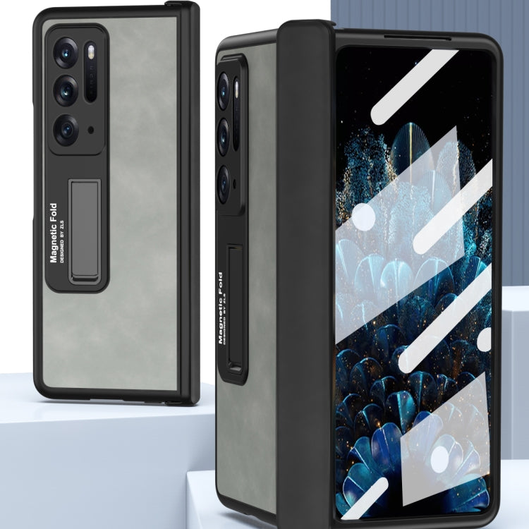 For OPPO Find N Integrated Napa Texture All-inclusive Phone Case(Black) - OPPO Cases by PMC TechLife | Online Shopping South Africa | PMC TechLife