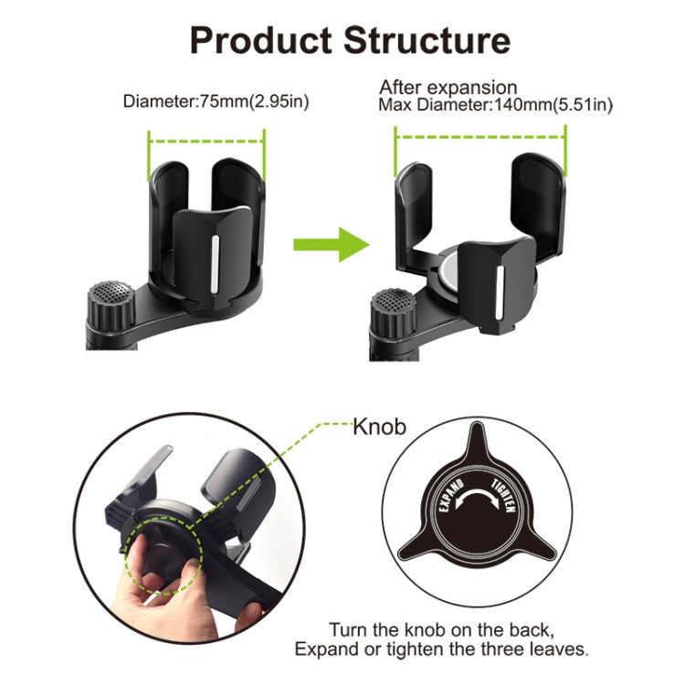 A08 Car Drink Water Cup Mobile Phone Holder(Grey) - Car Drink Holders by PMC TechLife | Online Shopping South Africa | PMC TechLife | Buy Now Pay Later Mobicred