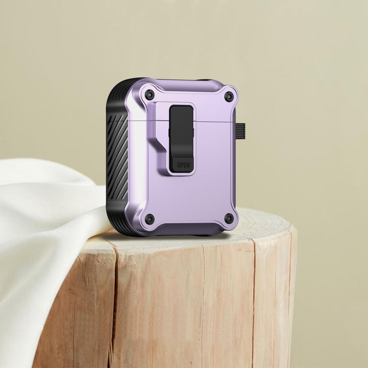 For AirPods 1 / 2 Eagle Shockproof Earphone Protective Case with Switch(Purple) - For AirPods 1/2 by PMC Jewellery | Online Shopping South Africa | PMC Jewellery | Buy Now Pay Later Mobicred