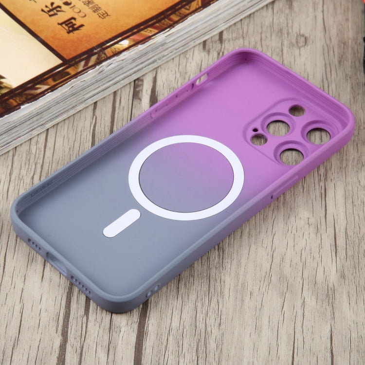 For iPhone 12 Pro Liquid TPU Silicone Gradient MagSafe Phone Case(Purple) - iPhone 12 / 12 Pro Cases by PMC TechLife | Online Shopping South Africa | PMC TechLife