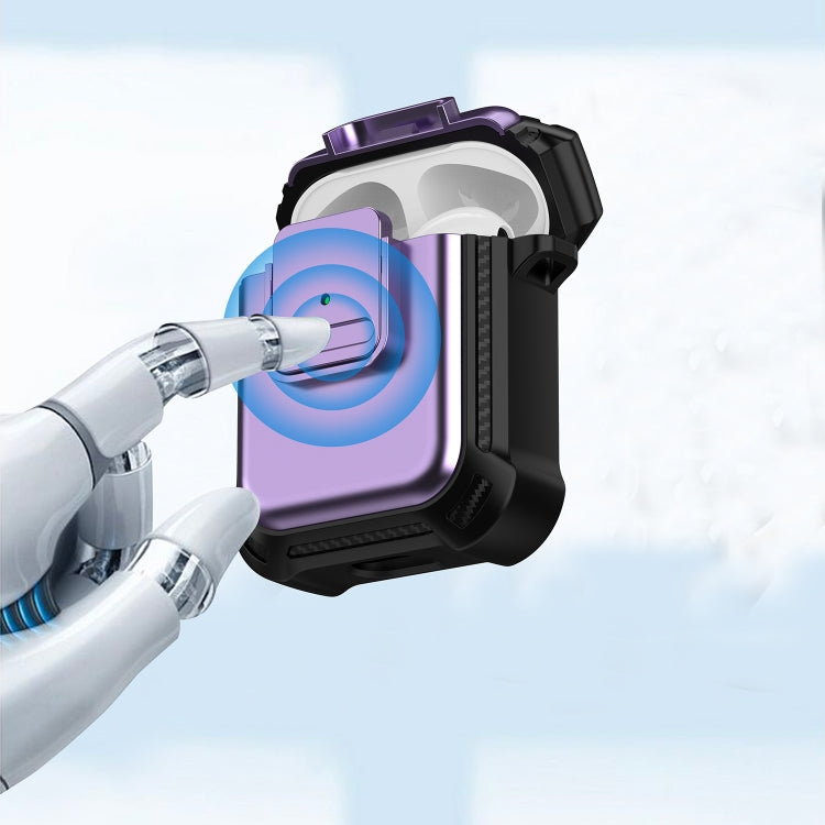 For AirPods 1 / 2 TPU + PC Shockproof Earphone Protective Case with Switch(White) - For AirPods 1/2 by PMC Jewellery | Online Shopping South Africa | PMC Jewellery | Buy Now Pay Later Mobicred