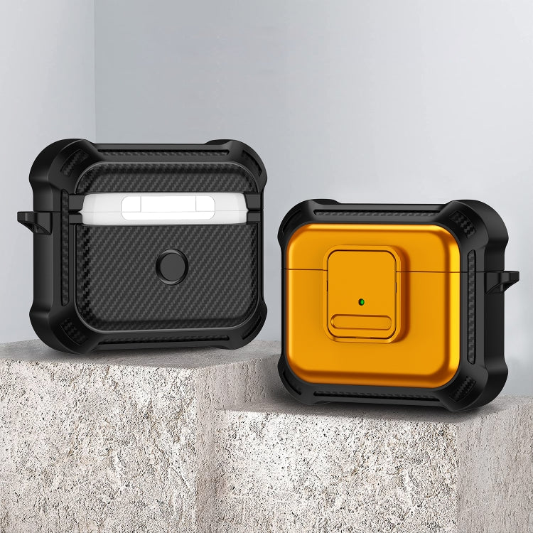 For AirPods 3 TPU + PC Shockproof Earphone Protective Case with Switch(Yellow) - For AirPods 3 by PMC Jewellery | Online Shopping South Africa | PMC Jewellery | Buy Now Pay Later Mobicred
