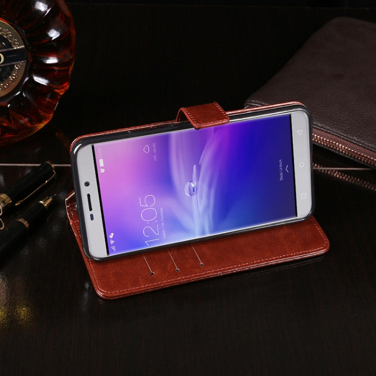 For Blackview R7 idewei Crazy Horse Texture Horizontal Flip Leather Case with Holder & Card Slots & Wallet(Brown) - More Brand by idewei | Online Shopping South Africa | PMC Jewellery | Buy Now Pay Later Mobicred