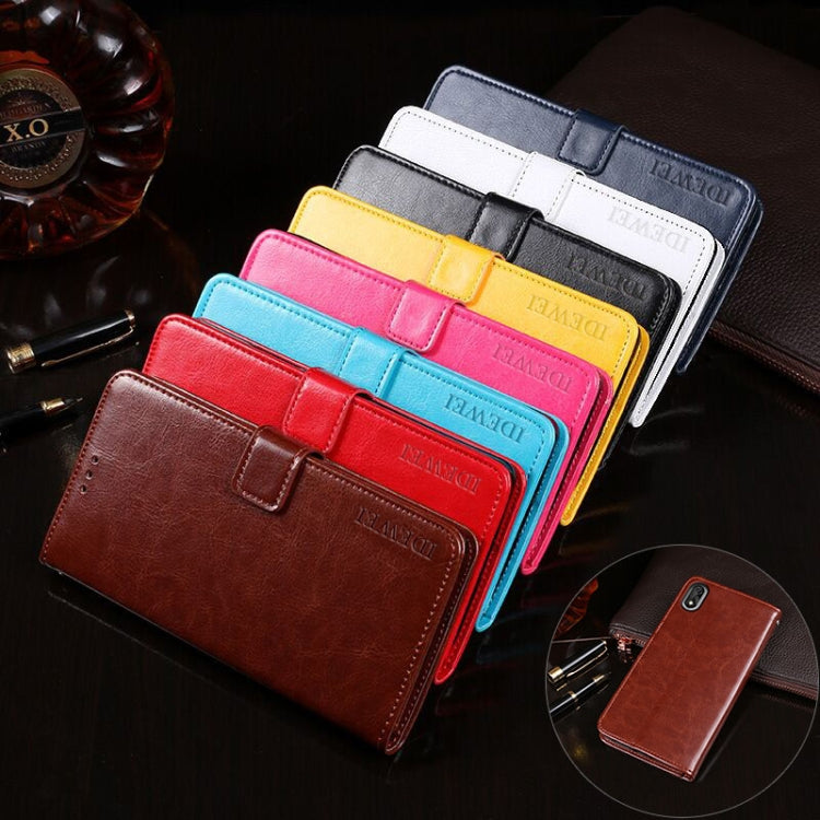 For Cubot J3 idewei Crazy Horse Texture Horizontal Flip Leather Case with Holder & Card Slots & Wallet(Rose Red) - More Brand by idewei | Online Shopping South Africa | PMC Jewellery | Buy Now Pay Later Mobicred