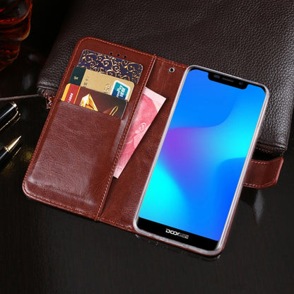 For Doogee X70 idewei  Crazy Horse Texture Horizontal Flip Leather Case with Holder & Card Slots & Wallet(Black) - More Brand by idewei | Online Shopping South Africa | PMC Jewellery | Buy Now Pay Later Mobicred