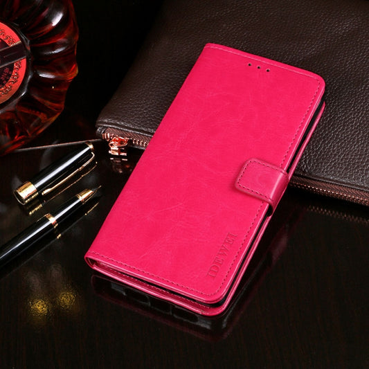 For Doogee X70 idewei  Crazy Horse Texture Horizontal Flip Leather Case with Holder & Card Slots & Wallet(Rose Red) - More Brand by idewei | Online Shopping South Africa | PMC Jewellery | Buy Now Pay Later Mobicred