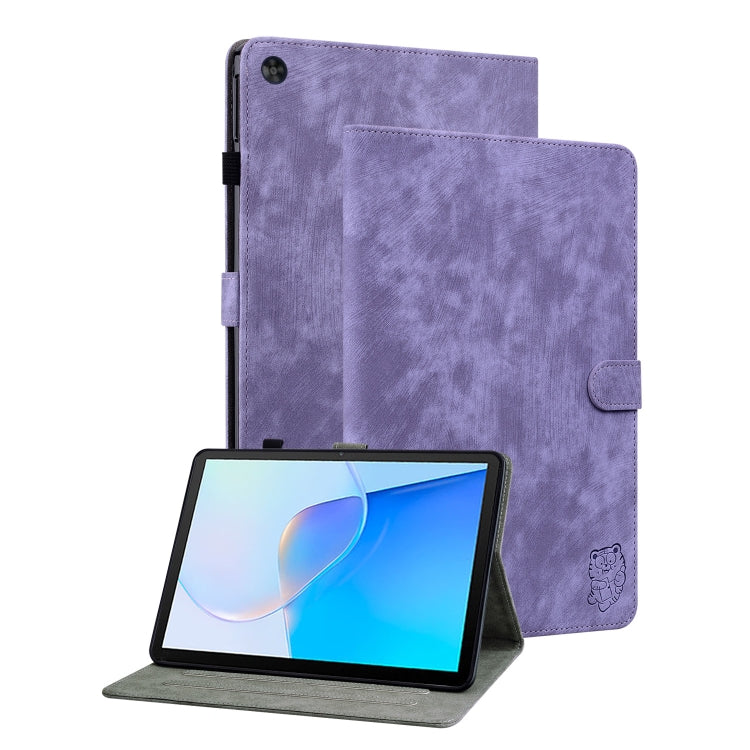 For Huawei MatePad SE Tiger Pattern Flip Leather Tablet Case(Purple) - Huawei by PMC TechLife | Online Shopping South Africa | PMC TechLife | Buy Now Pay Later Mobicred