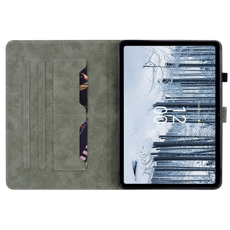 For Nokia T21 Tiger Pattern Flip Leather Tablet Case(Purple) - Nokia by PMC TechLife | Online Shopping South Africa | PMC TechLife | Buy Now Pay Later Mobicred