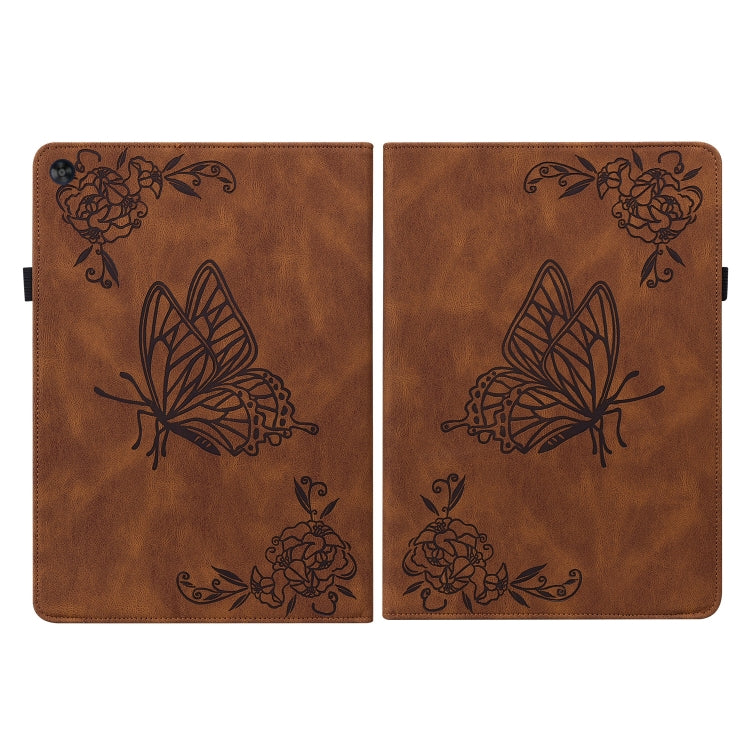 For Huawei MatePad SE Butterfly Flower Embossed Leather Tablet Case(Brown) - Huawei by PMC TechLife | Online Shopping South Africa | PMC TechLife | Buy Now Pay Later Mobicred
