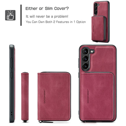 For Samsung Galaxy S24+ 5G JEEHOOD Magnetic Zipper Horizontal Flip Leather Phone Case(Red) - Galaxy S24+ 5G Cases by JEEHOOD | Online Shopping South Africa | PMC Jewellery | Buy Now Pay Later Mobicred