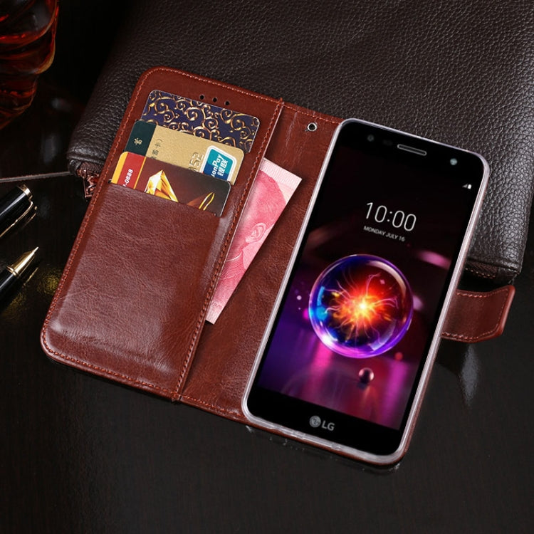 For LG X power3 idewei Crazy Horse Texture Horizontal Flip Leather Case with Holder & Card Slots & Wallet(Rose Red) - LG by idewei | Online Shopping South Africa | PMC Jewellery | Buy Now Pay Later Mobicred