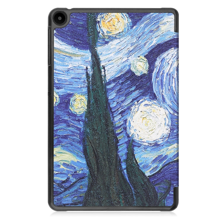 For Huawei Matepad SE 10.4 Custer Painted 3-Fold Holder Leather Tablet Case(Starry Sky) - Huawei by PMC TechLife | Online Shopping South Africa | PMC TechLife | Buy Now Pay Later Mobicred