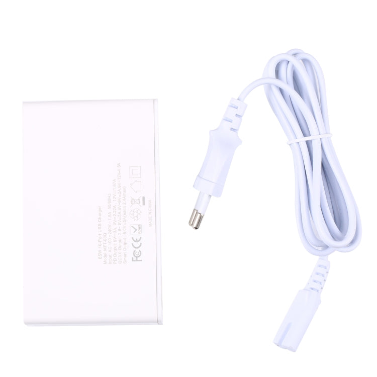 MFT-03Q 10 in 1 65W QC3.0 USB Smart Fast Charger, Plug Type:US Plug(White) - USB Charger by PMC TechLife | Online Shopping South Africa | PMC TechLife | Buy Now Pay Later Mobicred