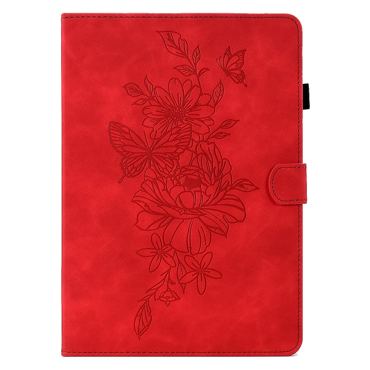 For Amazon Kindle Fire HD10 2021 Peony Butterfly Embossed Leather Smart Tablet Case(Red) - free shipping - PMC TechLife - Order now!