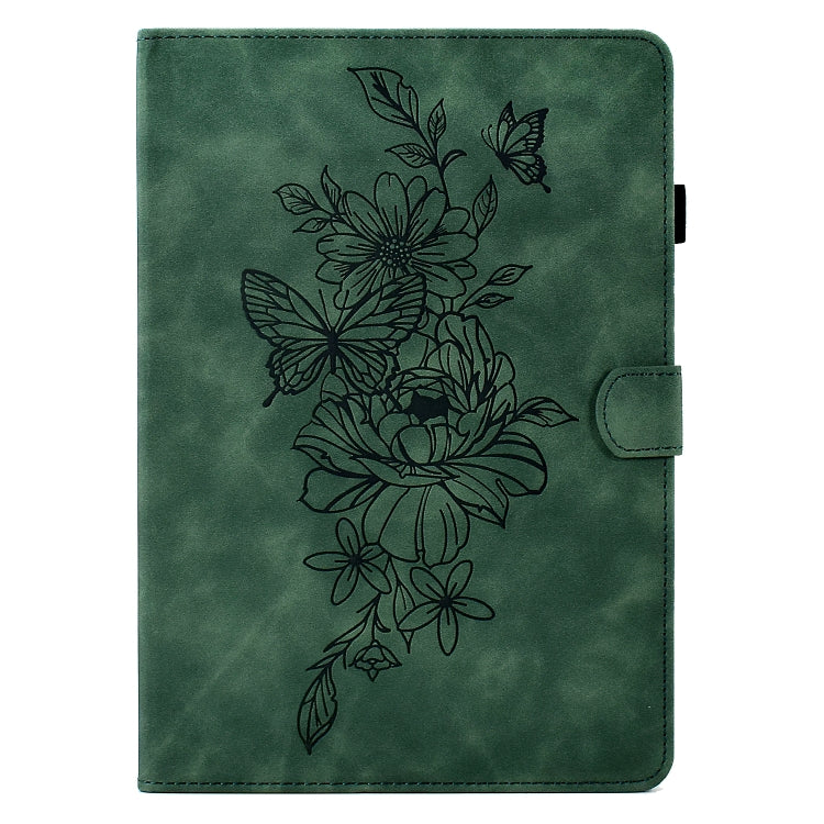 For Amazon Kindle Paperwhite 5 Peony Butterfly Embossed Leather Smart Tablet Case(Green) - Amazon by PMC TechLife | Online Shopping South Africa | PMC TechLife | Buy Now Pay Later Mobicred