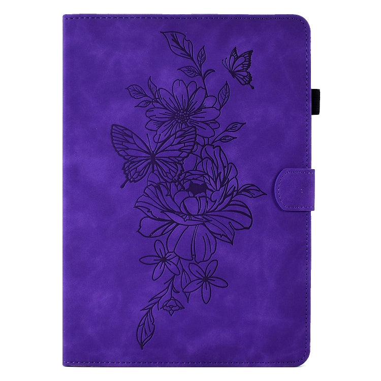 For Lenovo Tab M10 Plus 3rd Gen Peony Butterfly Embossed Leather Smart Tablet Case(Purple) - Lenovo by PMC TechLife | Online Shopping South Africa | PMC TechLife | Buy Now Pay Later Mobicred