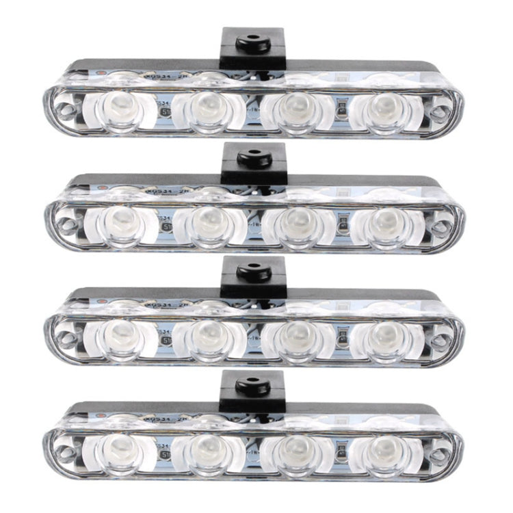 4 in 1 Car 16LEDs Grille Flash Lights Warning Lights with Wireless Remote Control(White) - Warning Lights by PMC Jewellery | Online Shopping South Africa | PMC Jewellery | Buy Now Pay Later Mobicred