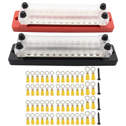 CP-3115 1 Pair 150A 12-48V RV Yacht Double-row 12-way Busbar with 56pcs Terminals - Booster Cable & Clip by PMC Jewellery | Online Shopping South Africa | PMC Jewellery | Buy Now Pay Later Mobicred