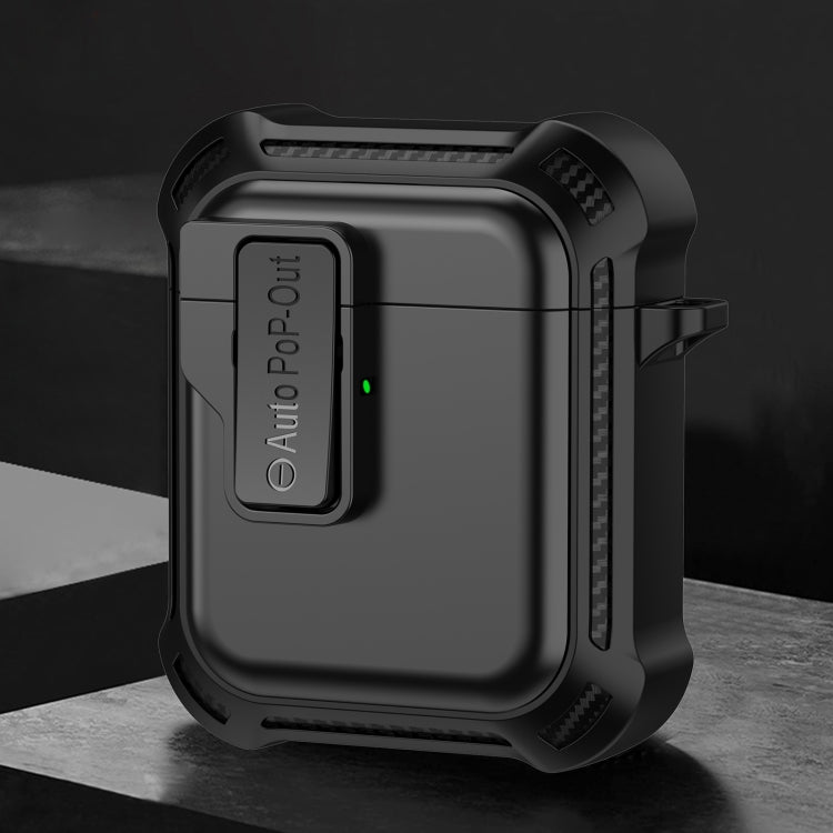 For AirPods 1 / 2 Signal Flag Wireless Earphones Case with Security Lock(Black) - For AirPods 1/2 by PMC Jewellery | Online Shopping South Africa | PMC Jewellery | Buy Now Pay Later Mobicred