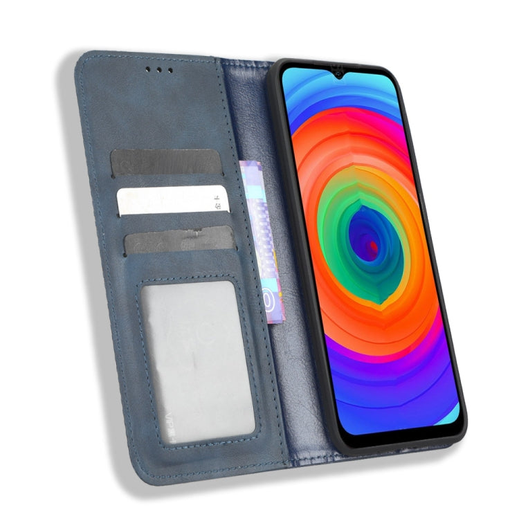 For Ulefone Note 14 Magnetic Buckle Retro Texture Leather Phone Case(Blue) - free shipping - PMC Jewellery - Order now!