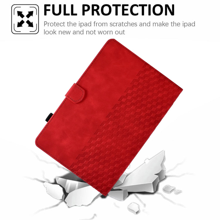For Amazon Kindle Fire 7 2022 Rhombus Embossed Leather Tablet Case(Red) - Amazon by PMC TechLife | Online Shopping South Africa | PMC TechLife | Buy Now Pay Later Mobicred