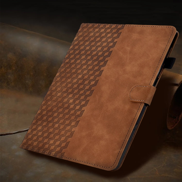 For Amazon Kindle PaperWhite 5 2021 Rhombus Embossed Leather Tablet Case(Brown) - Amazon by PMC TechLife | Online Shopping South Africa | PMC TechLife | Buy Now Pay Later Mobicred