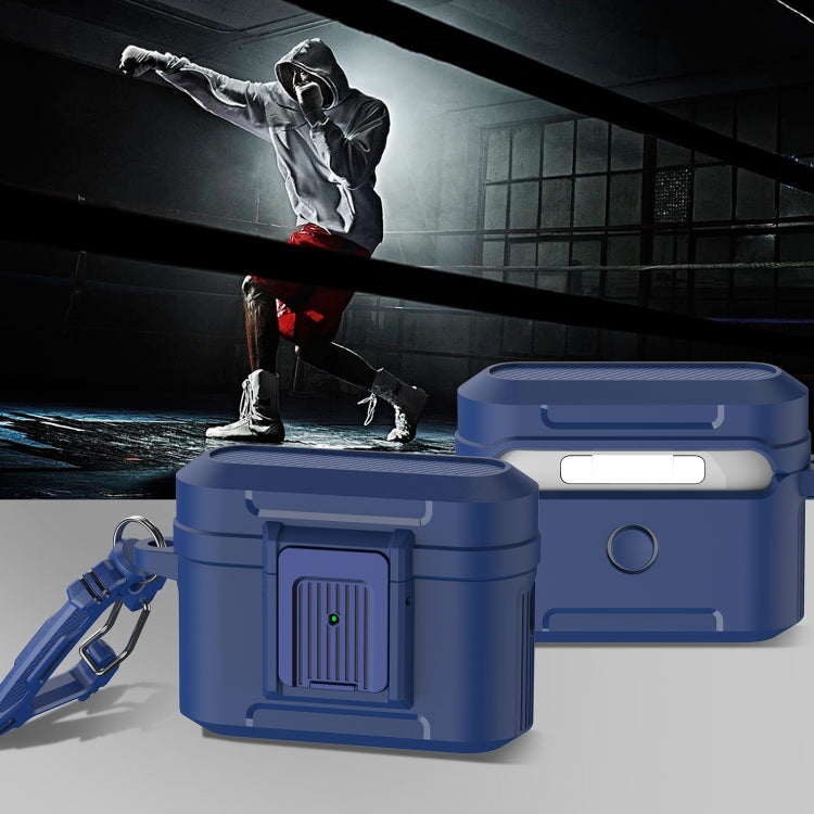 For AirPods Pro 2 Earphone TPU + PC Protective Case(Blue) - For AirPods Pro 2 by PMC Jewellery | Online Shopping South Africa | PMC Jewellery | Buy Now Pay Later Mobicred