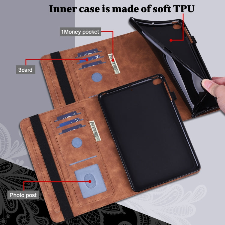 For Lenovo Pad Plus 2023 11.5 inch / Tab P11 Gen 2 Lace Flower Embossing Pattern Leather Tablet Case(Brown) - Lenovo by PMC TechLife | Online Shopping South Africa | PMC TechLife | Buy Now Pay Later Mobicred