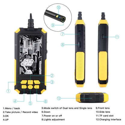 P50 4.5 inch Dual Camera with Screen Endoscope, Length:10m Hard Line(8mm) -  by PMC Jewellery | Online Shopping South Africa | PMC Jewellery | Buy Now Pay Later Mobicred